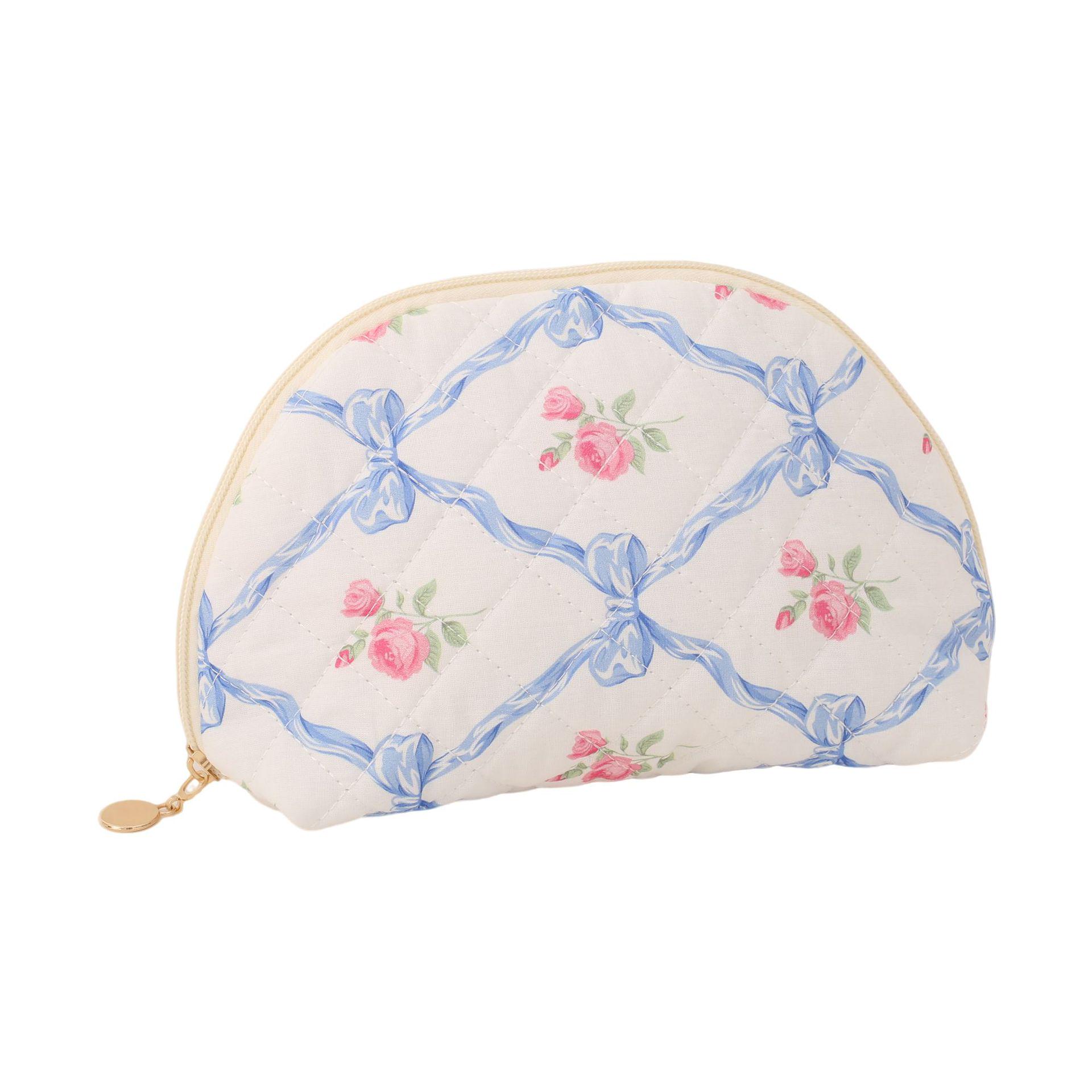 Женская цветочная стеганая хлопковая косметичка – Большой вместимости для туалетных принадлежностей