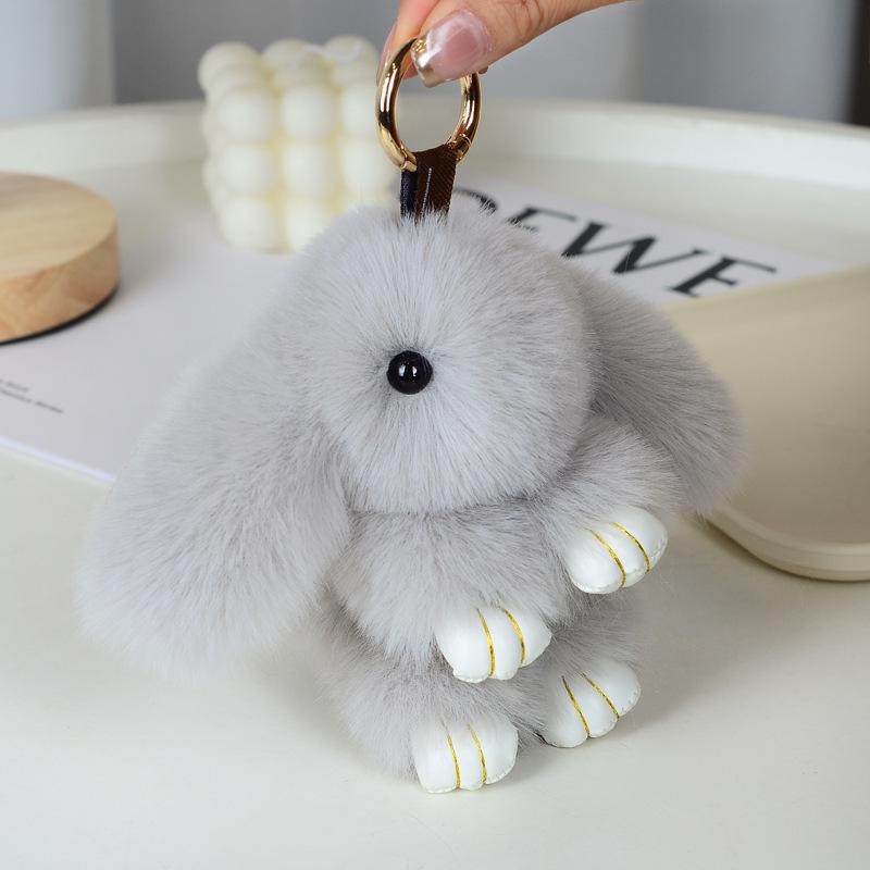 

Плюшевий брелок-підвіска у вигляді кролика з імітації хутра кролика рекс 15 cm