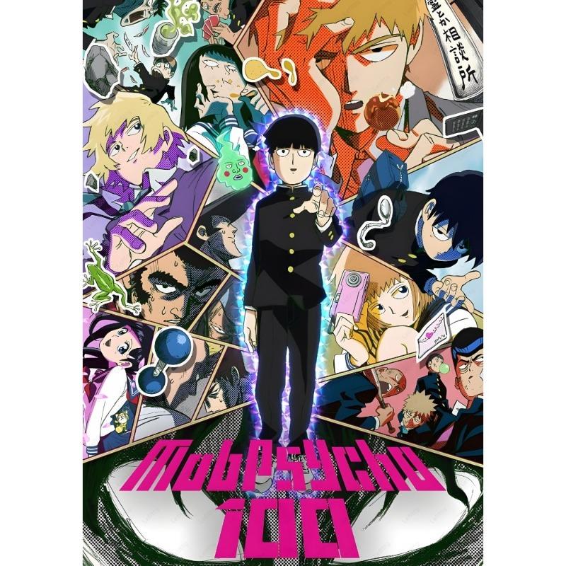 M-Mob P-Psycho 100 Anime Cartoon Retro Poster Sticky Wall Art Printing Waterproof Home Living Bed Room Bar Aesthetic Decor