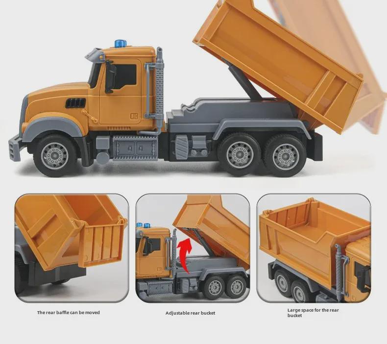 Set de jucării multifuncțional cu telecomandă, basculantă și betonieră