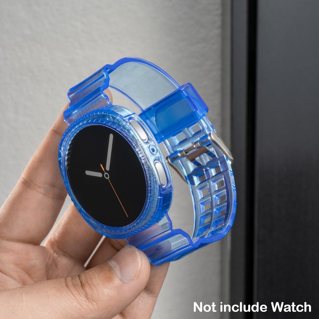 Przezroczyste Etui+Pasek do Samsung Galaxy Watch 8 40 44mm Opaska Pulseira Silikonowa Bransoleta Correa do Galaxy Watch 8 Classic 46mm