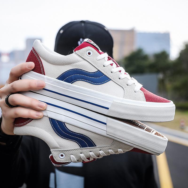 Autumn Men's Shoes Couple Board Shoes New Breathable Canvas Shoes Men's Trend Casual Shoes Men's Sports Skateboard Shoes Fashion