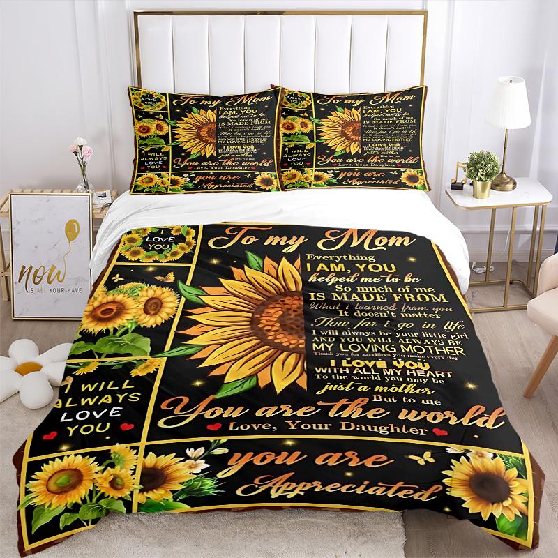 3pcs Heartfelt Tribute to Motherhood Quilt Set Soft and Comfortable Bedroom, Guest Room and Dorm Decor Bedding Set.H052