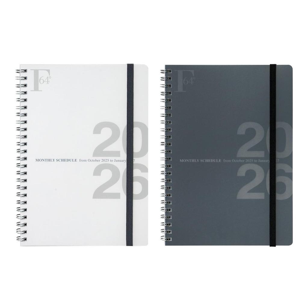 Kyokuto Associates FOBCOOP A5 W-Ring Monthly Planner 2026 White Diary October 2025 Start PBF57W26