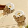 Hanging Rope Winter Plush Earflap Eat Fish Plush Scarf Glove Set Bear Earmuff Scarf  Cycling
