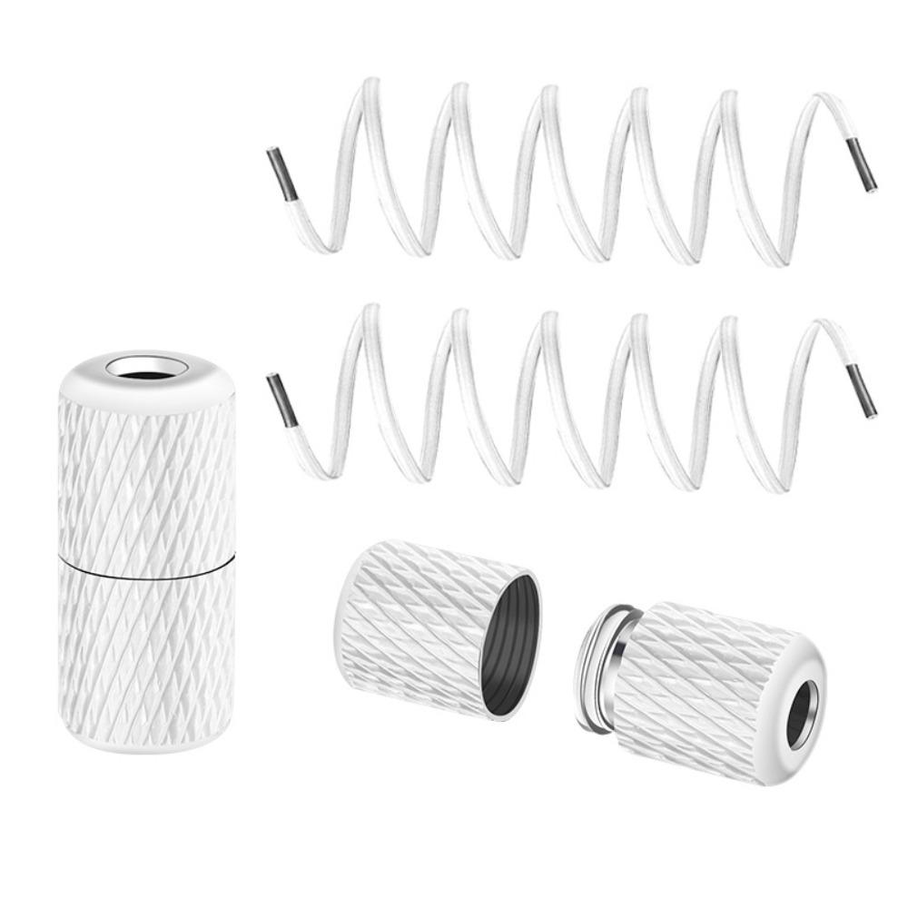 2 Pairs Metal Buckle Elastic Shoelaces Elastic Material Quick Shoelaces  Everyday Wear белый