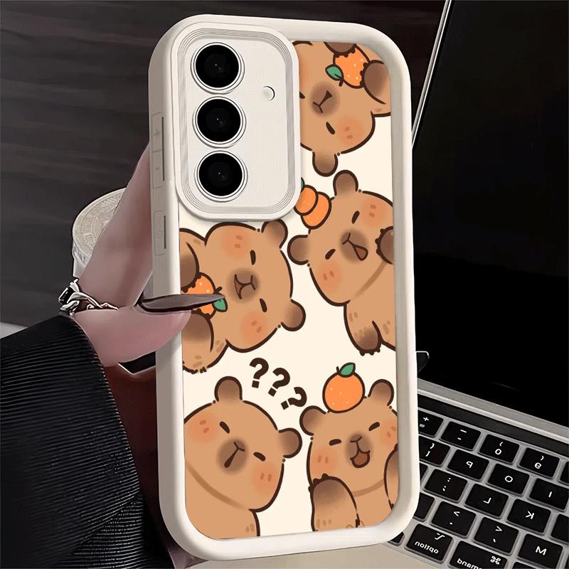Phone Case for Samsung Galaxy A17 A16 A15 A14 A13 Funny Capybara Cartoon Cute A56 A36 A26 A55 A35 A25 A54 A34 A24 A53 A33 A23 A0