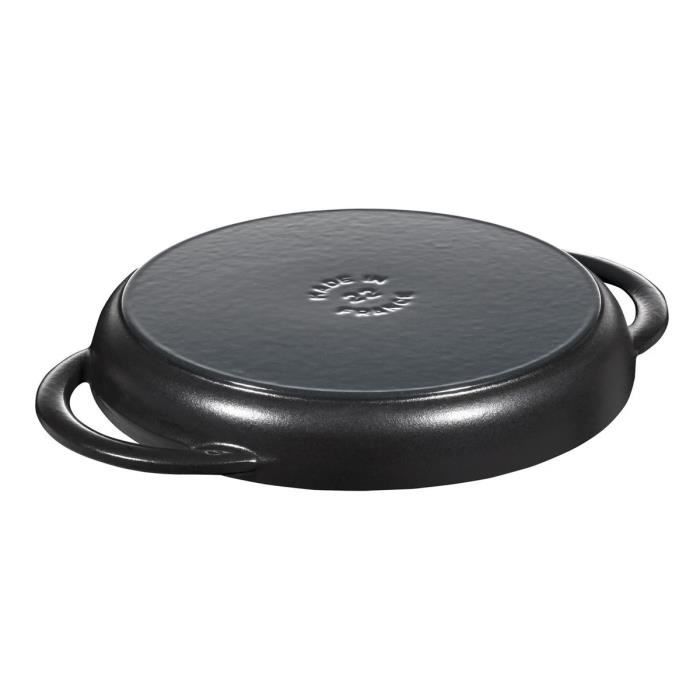 Gril En Fonte - STAUB - 22 Cm - Noir - Compatible Induction - Résistant Aux Rayures