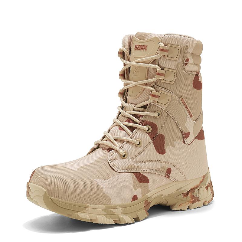 Men's Tactical Desert High Top Boots Retro Style Motorcycle Boots Outdoor Hiking Camping Shoes Comfy Ankle Boots Sized For 39-46