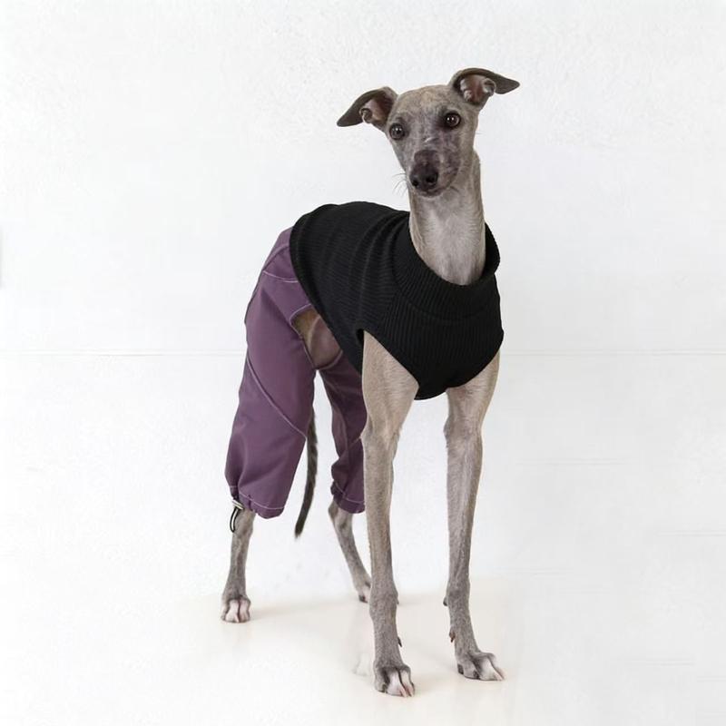 Modische 4-beinige Baumwoll-Schlafanzüge für Whippet & Italienisches Windspiel, Verstellbarer Leichter Hundemantel für Windhunde Frühling Sommer