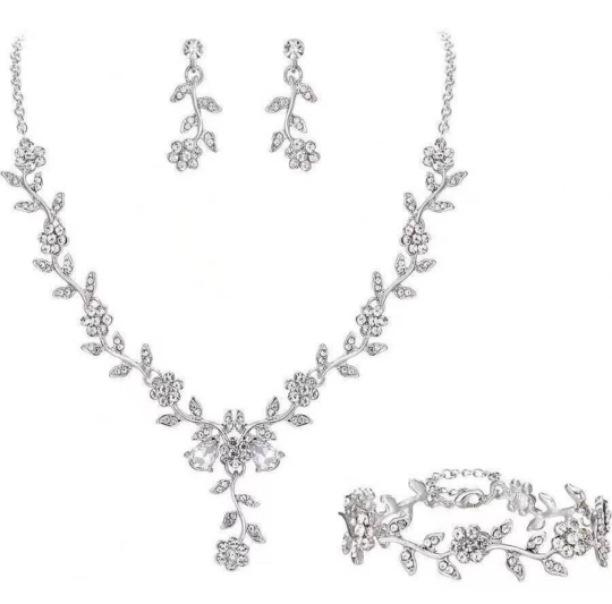 Elegantes Wasserziegel Braut-Halsketten- und Ohrring-Set: Heiß begehrter Hochzeitsschmuck