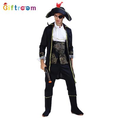 Halloweenový luxusní kostým pirátského kapitána pro dospělého muže na maškarní párty