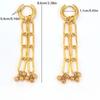 European and American Retro Chain Earrings Contrasting Color Water Droplets Fringed Long Jewelry