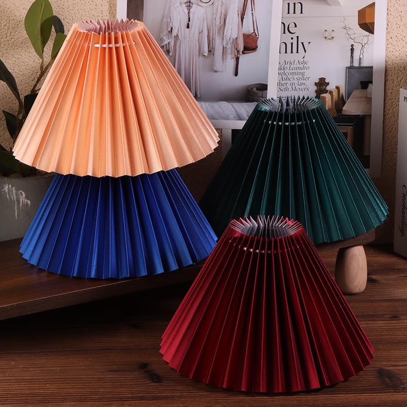 1 stk Takdekor Stoff Plissert Lampeskjerm Moderne Vaskbart Bordlampe Trekk DIY Retro Lysekrone Stofftrekk Stue Spisestue