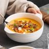 Chinese Retro Double-Handle Ceramic Soup Bowl