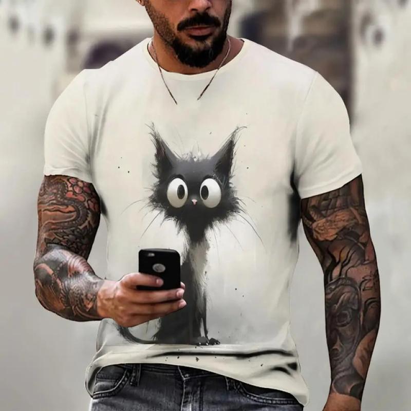 

Модная футболка с 3D-принтом для мужчин с коротким рукавом и круглым вырезом, летняя уличная свободная одежда в стиле хип-хоп, свободный топ 6XL