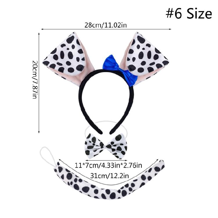 Dogs Hair Hoop Set Plush Tail Dogs Lovely Dogs Ears Headband Mesh Skirt Gloves Animals Dogs Cosplay Set for Halloween
