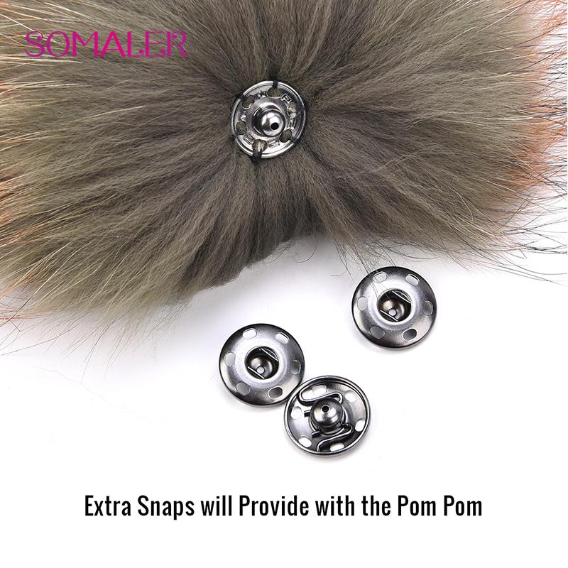 SOMALER Pompom de pele de guaxinim real Pompons de pele genuína para gorros, bolsas e acessórios