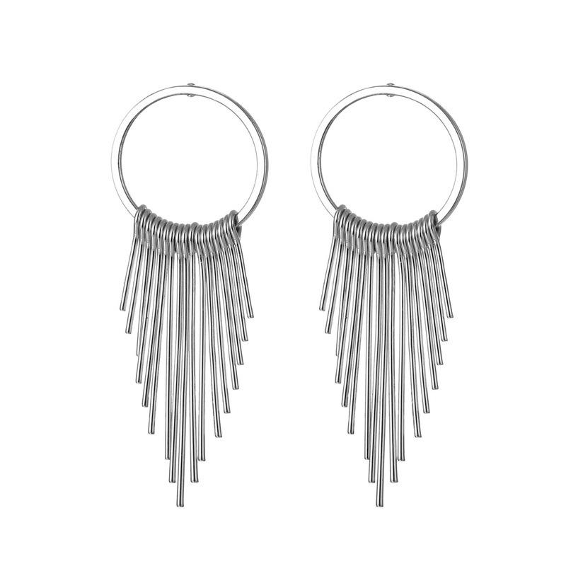 

Trendy Style Western Alloy Tassel Dangle Earrings Golden And Silver Colors срібний