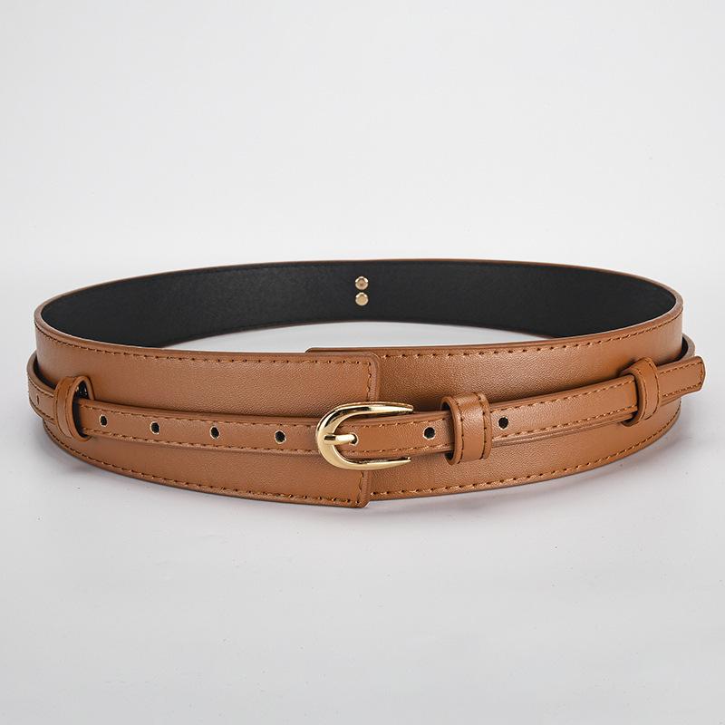 Women's Wide Waist Seal Fashion Premium Belt, Pin Buckle Thin Belt Luxury Versatile Belt