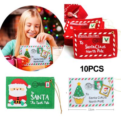 High Quality Christmas Envelopes Pack of 10 with Hanging Rope for Cards