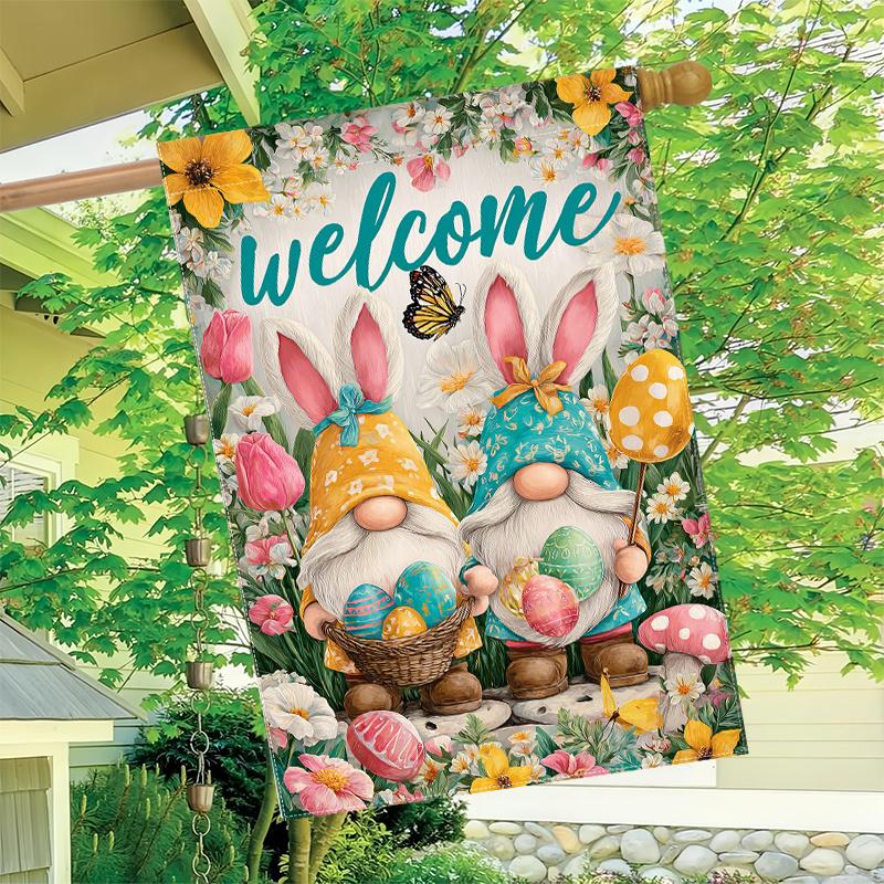 1pc Welcome Dwarfs Easter Garden Flag_2 (3)- Garden Decoration Double S, Home Decoration, Yard Decoration, Outdoor Decoration, Lawn Decoration, Flag O