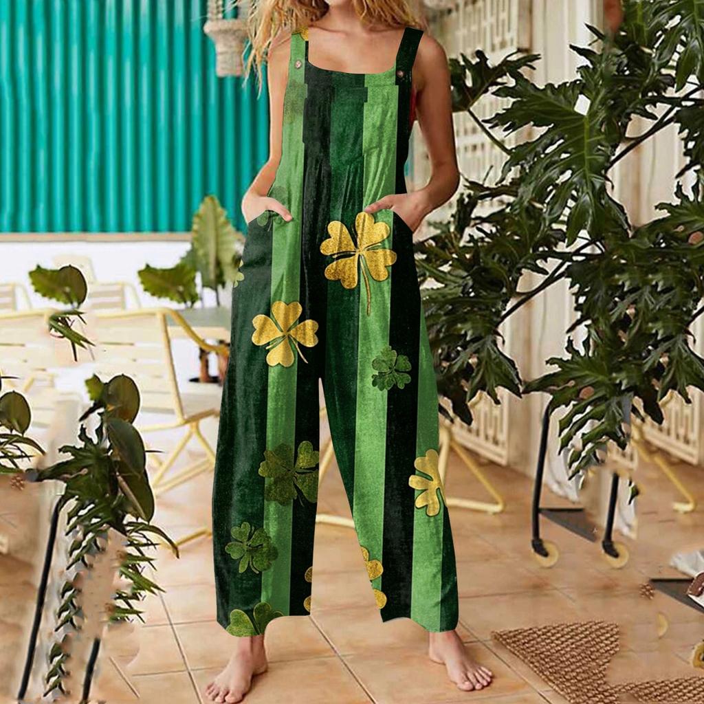 Womens Casual Overalls Jumpsuits Adjustable Straps Sleeveless Summer Cute Comfy Rompers With Pocket