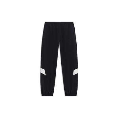 Li Ning Sports Trend Series Comfortable Casual Solid Color Tapered Knit Joggers Women Joggers Black AYKT168-6