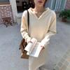 Women's Loose Hooded Knit Dress - Long-Sleeved, Autumn/Winter Style, Ideal as Inner Layer with Coat