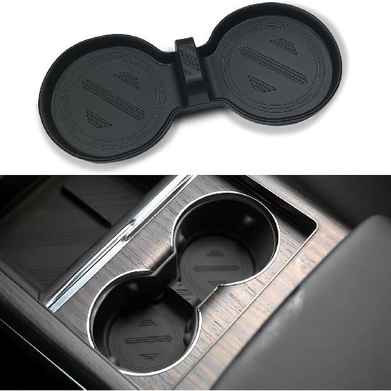 For Tesla Model 3 Y S X Cup Coasters - Model Y 2025, Model 3 2024 2025, Model S/X -2025 Non-Slip Cup Holder Ert Mat Washable & Silicone Coasters