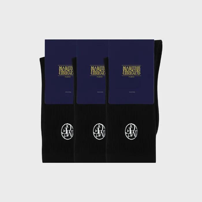CIRCLE LOGO SOCKS 3PACK Black
