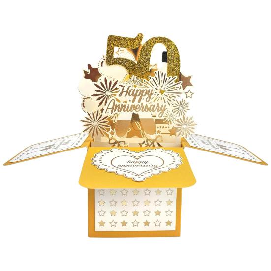 

Юбилейная открытка 3D дизайн Яркие цвета Долговечная юбилейная открытка для украшения свадебной праздничной вечеринки C