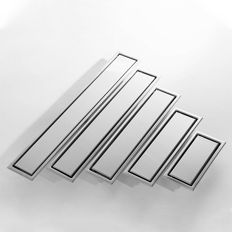 Custom Manufacturing Invisible Grate Design Linear Tile Insert 304 Toilet Bathroom Shower Floor Drain Stainless Steel (Silver,Stainless Steel)