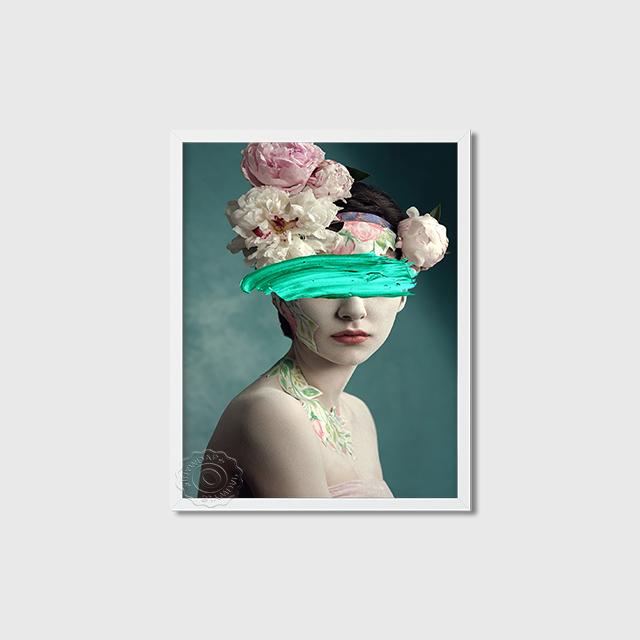 

Canvas Painting Wall Art Print Poster Nordic Green Watercolor Pigment Flowers Feathers Woman Abstract Living Room Bedroom Decor No Frame 21*30cm No Frame