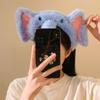 1Pcs Cute Plush Elephant Headband Cartoon Long Nose Elephant Party Headwear Hairband Hair Accessories Headhoop For Washing Face