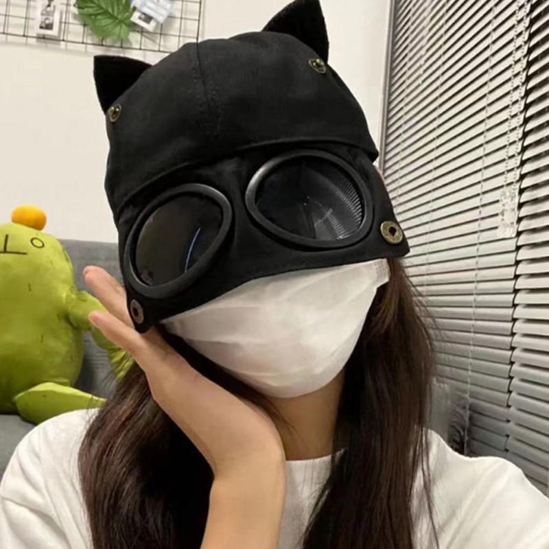 Baseball Cap Cool And Unique Sunglasses Reversible Baseball Cap Niche Cat Ear Hat