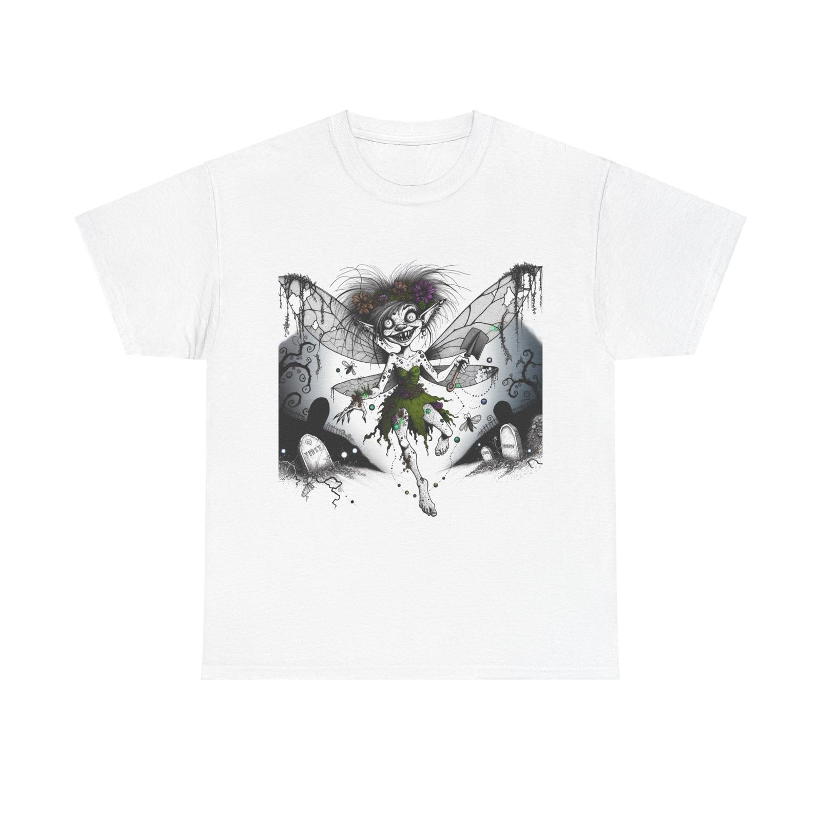 Unisex Adult T Shirt Zombie Fairy Graveyard Mischief Vintage Style S разноцветный