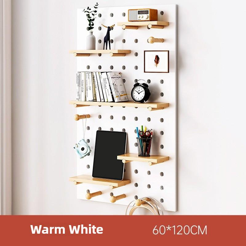 Solid Wood Hole Wooden Shelf Pegboard Accessories Wall Shelf Hole Board Household Decoration Display Stand