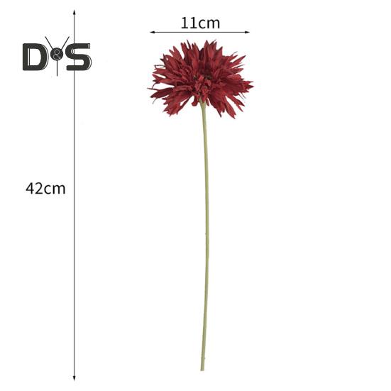 Künstliche Blume, 1 Zweig, frisch, zum Selbermachen, leuchtende Farben, dekorative, elegante Kunst-Dahlienblume mit Stiel, Partyzubehör