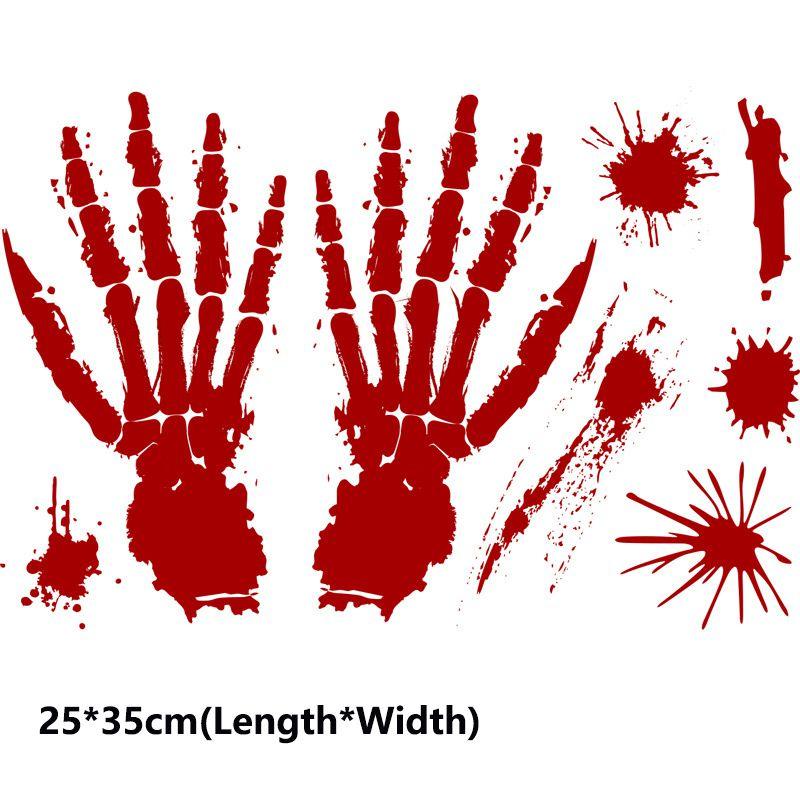

Наклейки с кровавыми отпечатками рук и ног на Хэллоуин, страшный реквизит для зомби-вечеринки, жуткий декор Paw Print(25*35cm)