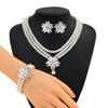Handmade Rhinestones Crystals Bridal Jewelry Set Wedding Necklace Earrings Party Women Accessories