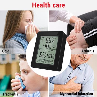 Weather Station Indoor Outdoor Thermometer Digital Thermometer Humidity Monitor with White