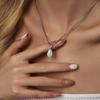 Fengxuancai Water Drop Opal Pendant Necklace Elegant High-end Versatile Niche Collarbone Chain for Women Fashion Jewelry