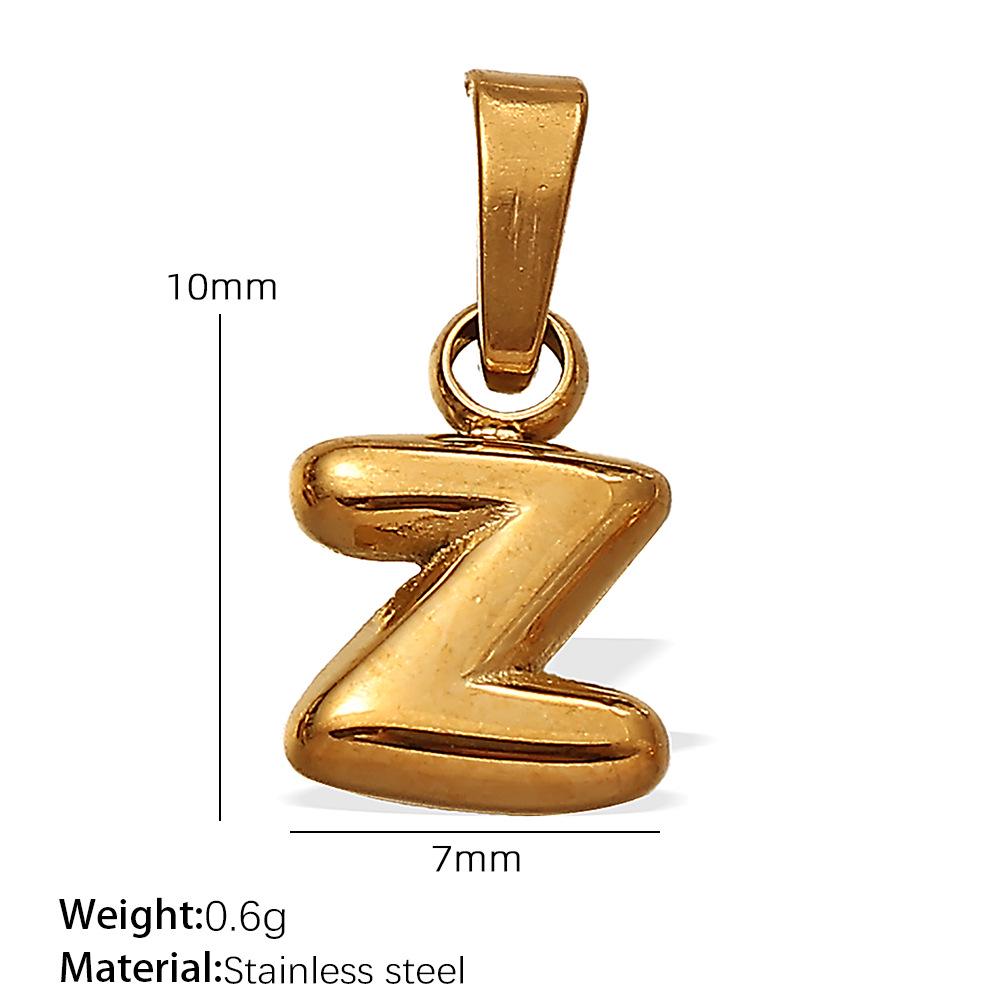 18K Gold Plated Bubble Letter Pendants - 26 English Letters