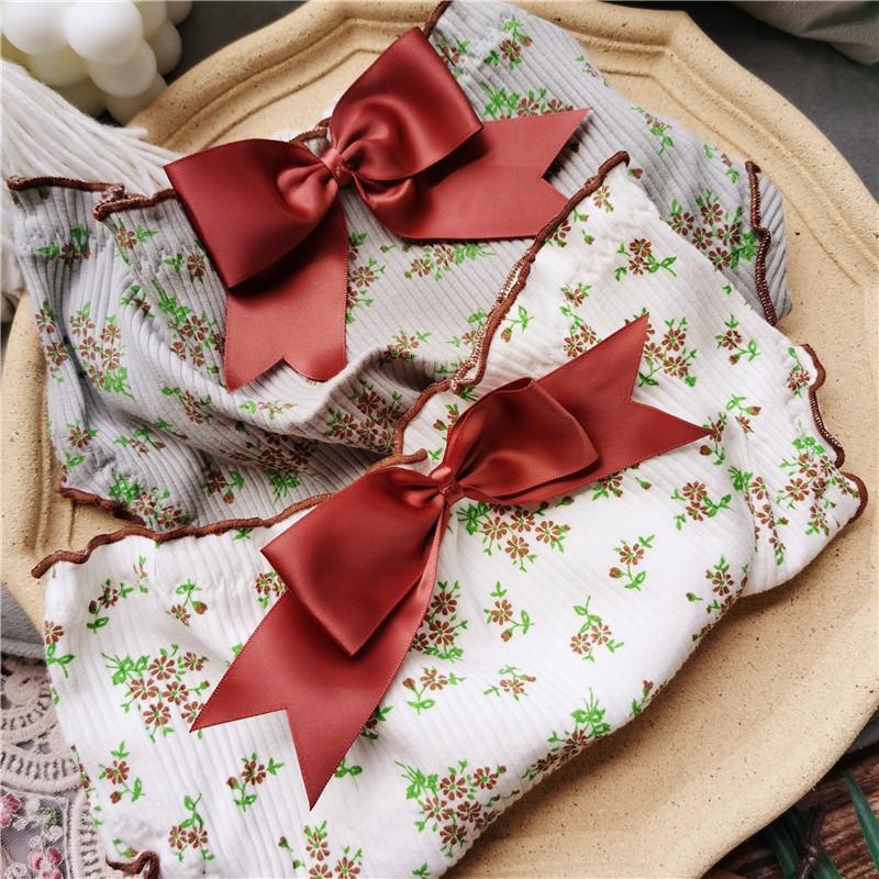 Bavlněné kalhotky s roztomilým potiskem Big Bow pro ženy