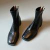 Autumn Vintage Elastic Slim Women Ankle Boots Fashion Soft Leather Shoes Ladies Elegant Thick Heel Mordern Short Booties