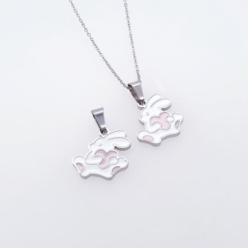 Surgical Steel Rabbit Pendant Triangle Ring Accessory