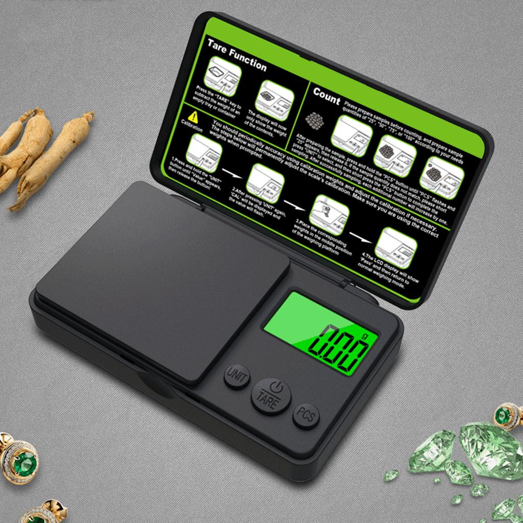 Mini Digital Grams Scale 0.01g Sensitivity High Capacity 200g/500g/1000g Delicate Design for Valuable Metals