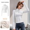 Pilates Yoga Shirt Fleece Jacket Women's Spring Top Skinny Long Sleeve Fitness Quick Dry Jacket Sports Riding