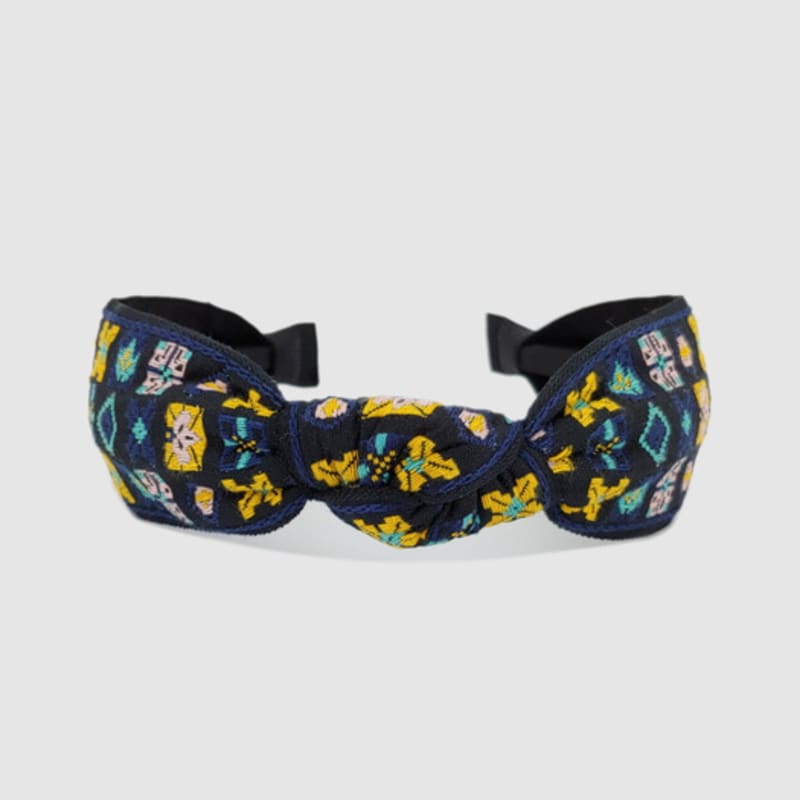 

ЛАЛА Геометрическая Ромбовидная Этническая Повязка на Голову - Синяя FREE